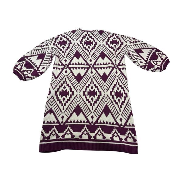 Wrangler Retro Sweater Womens Small / Medium Purple White Geometric Aztec Open - Picture 2 of 13